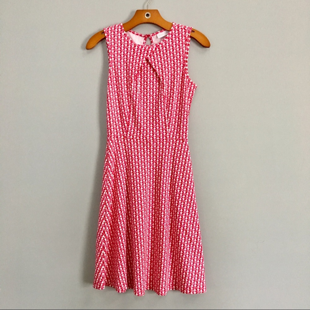 New York & Company pink and white patterned dress